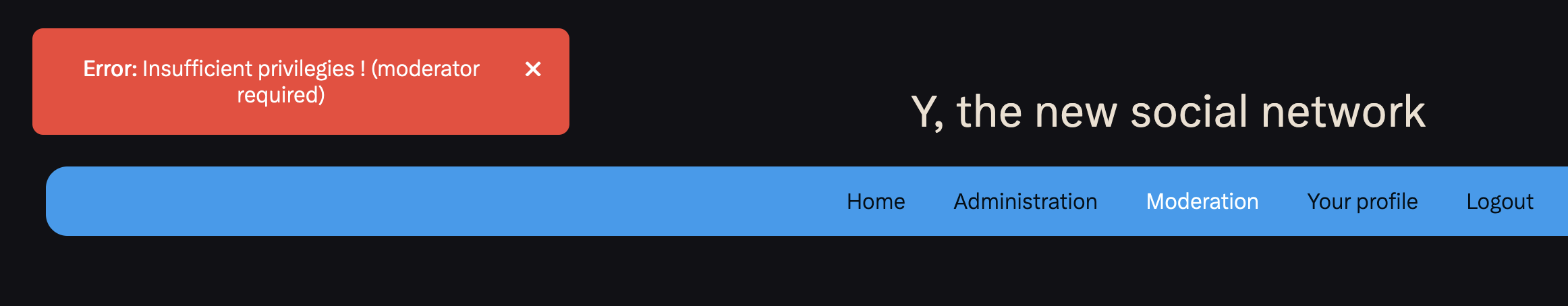 Rôle modérateur requis