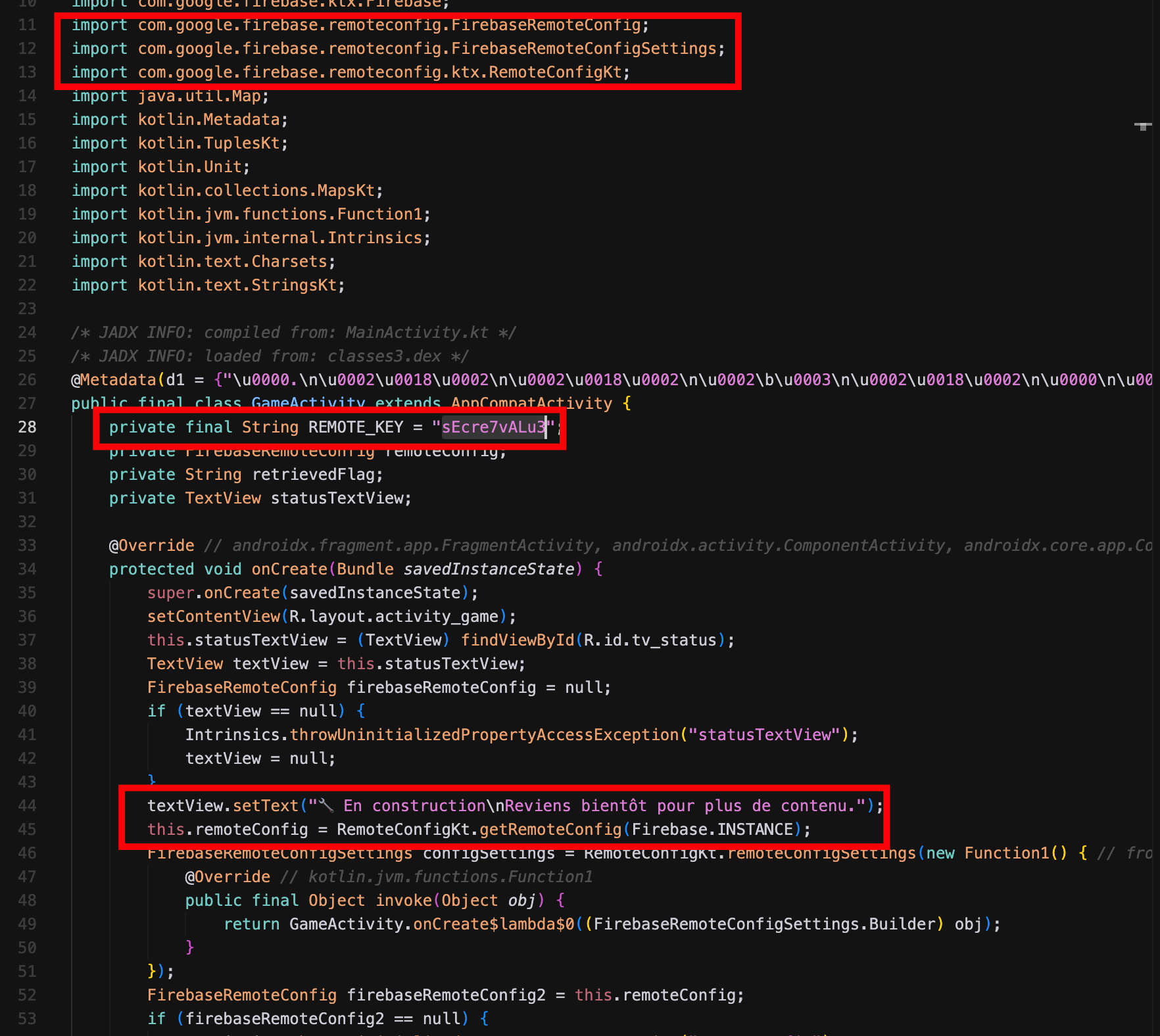 Remote Config screenshot