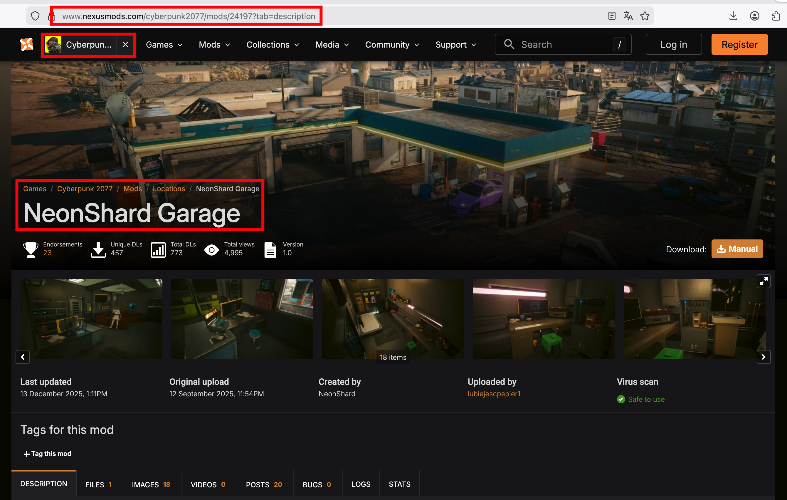 Nexus Mods - Cyberpunk 2077 mod