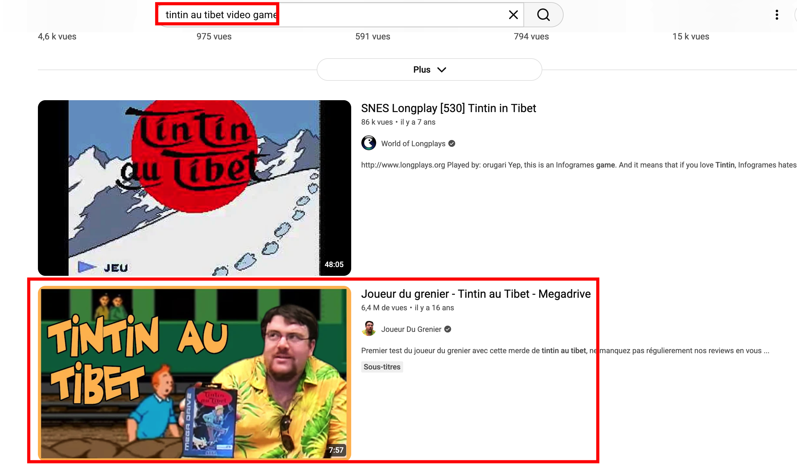 YouTube video or search results