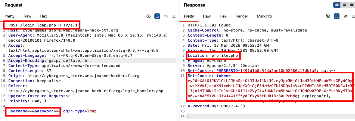 Login via LDAP injection