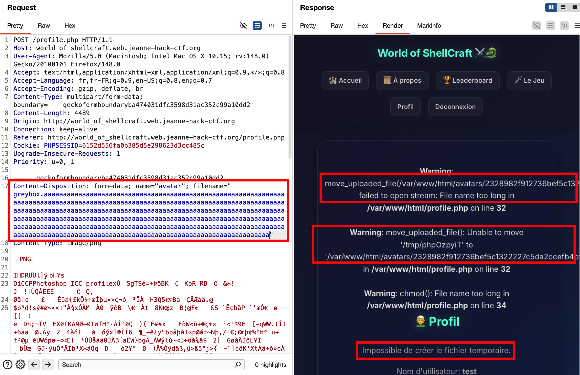 Error during atypical upload