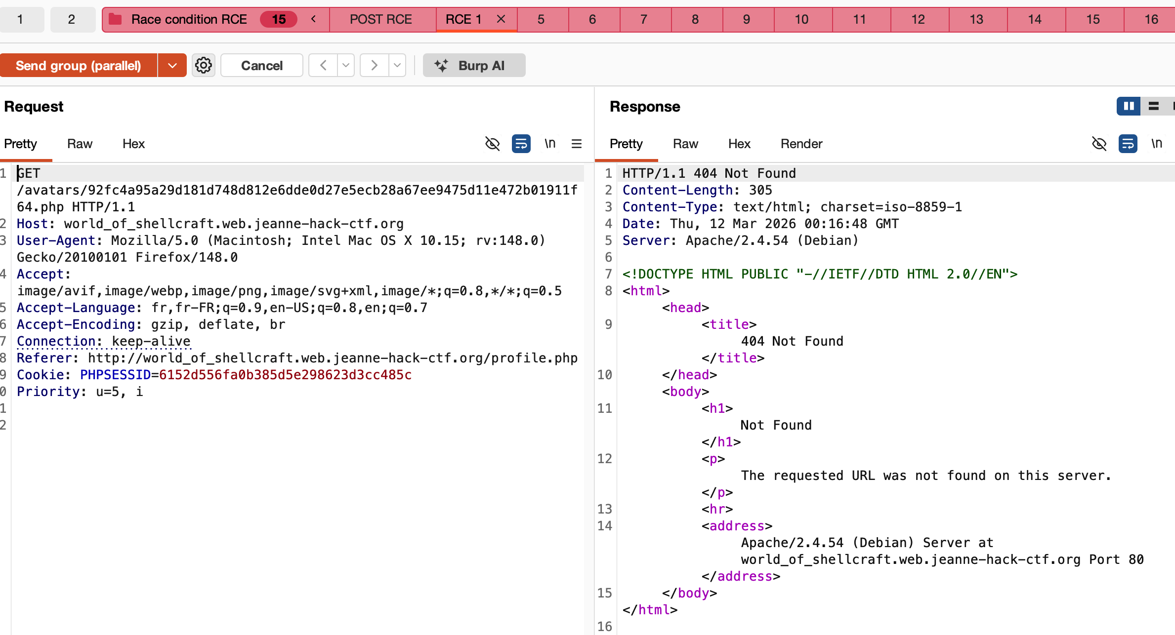 GET request without flag (file missing)