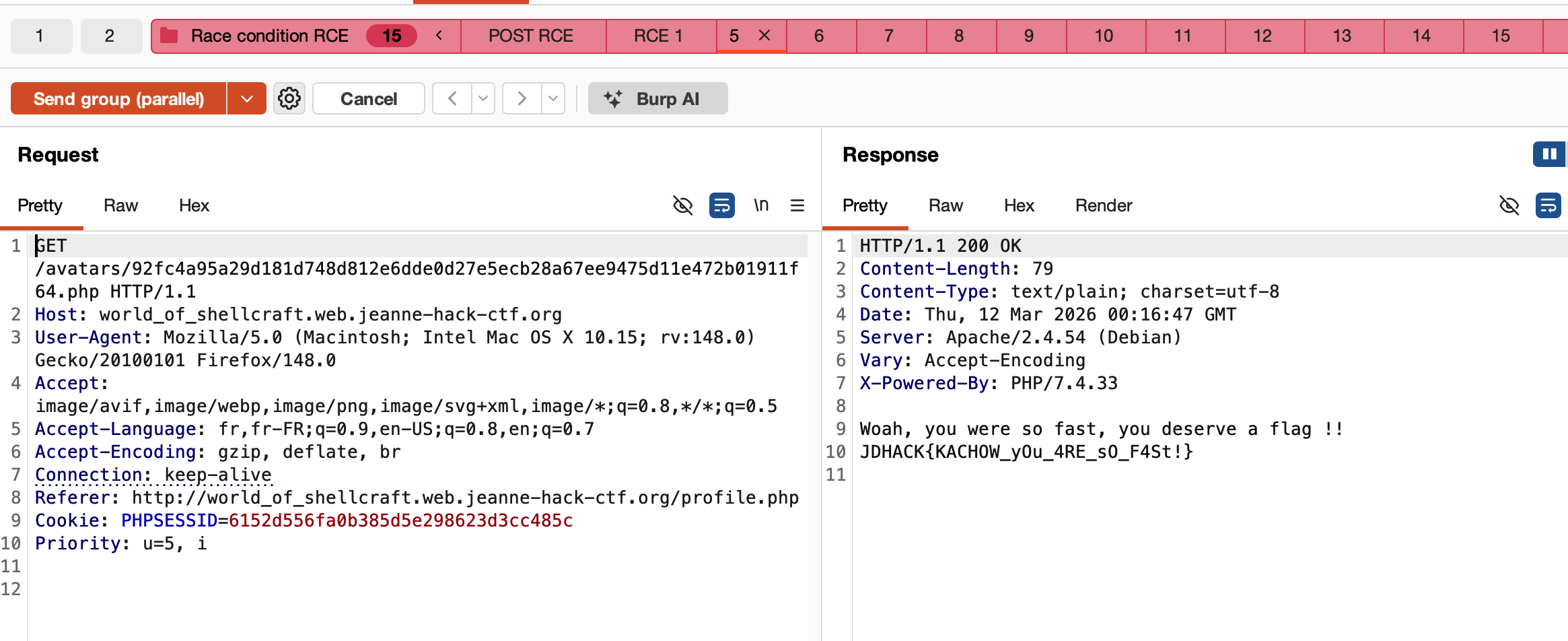 GET request with the flag